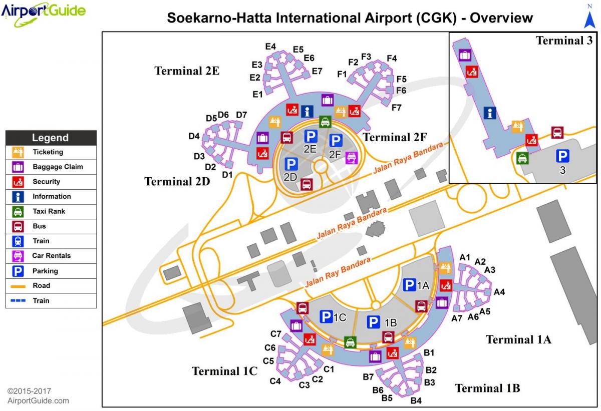soekarno hatta medzinárodné letisko mapu