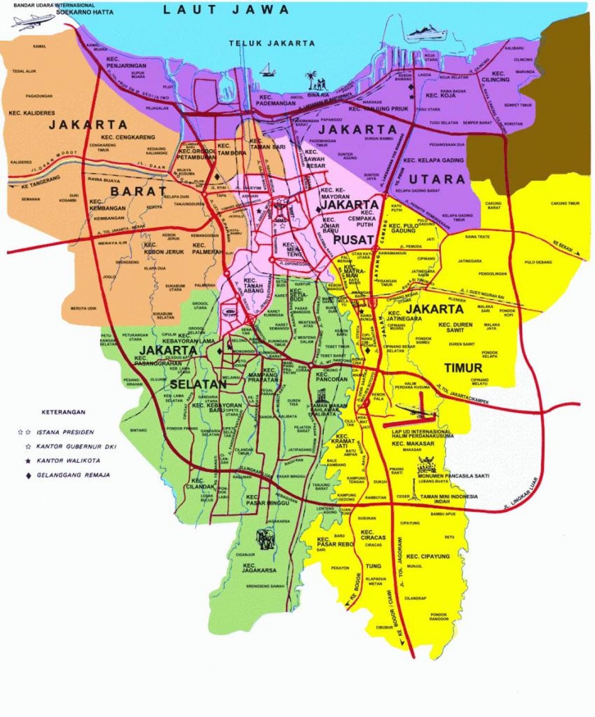 mapa Jakarta atrakcie