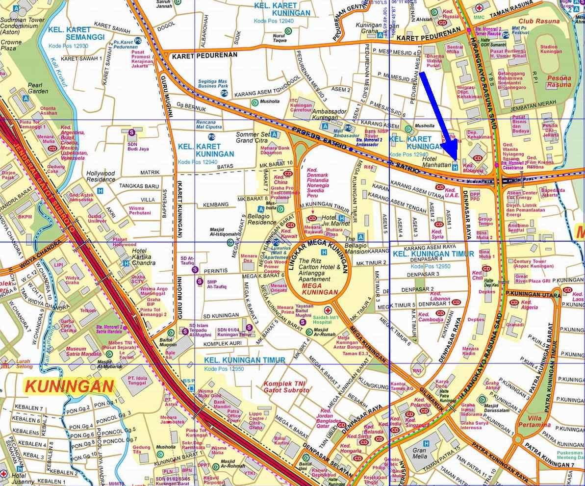 mapa južnej Jakarta