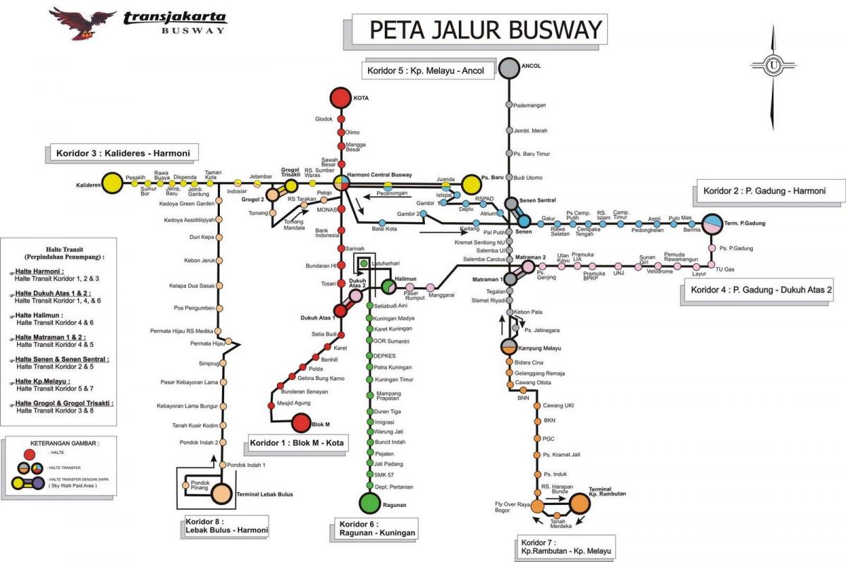 Jakarta autobus mapu