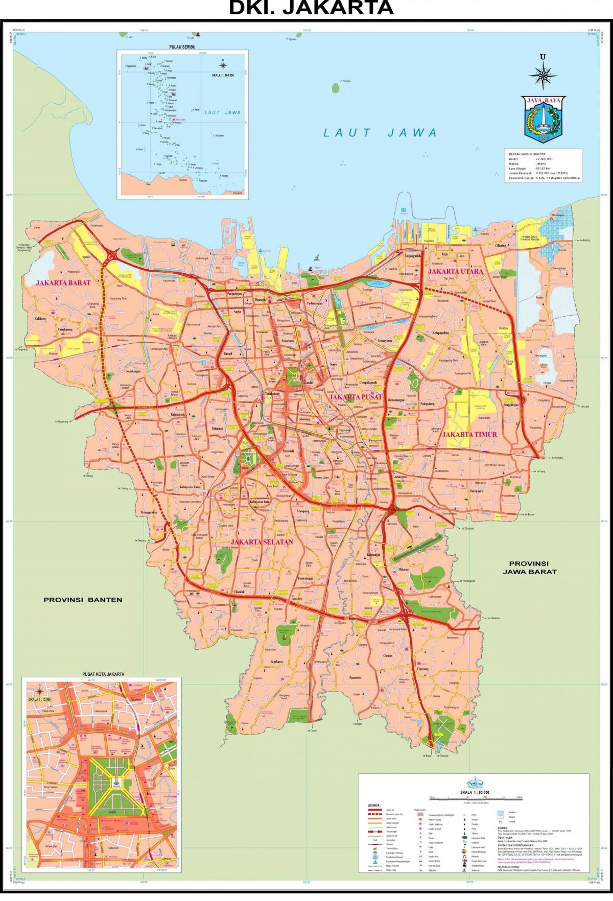 centrálna Jakarta mapu