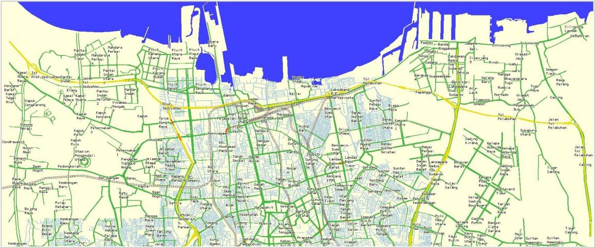 mapa severnej Jakarta