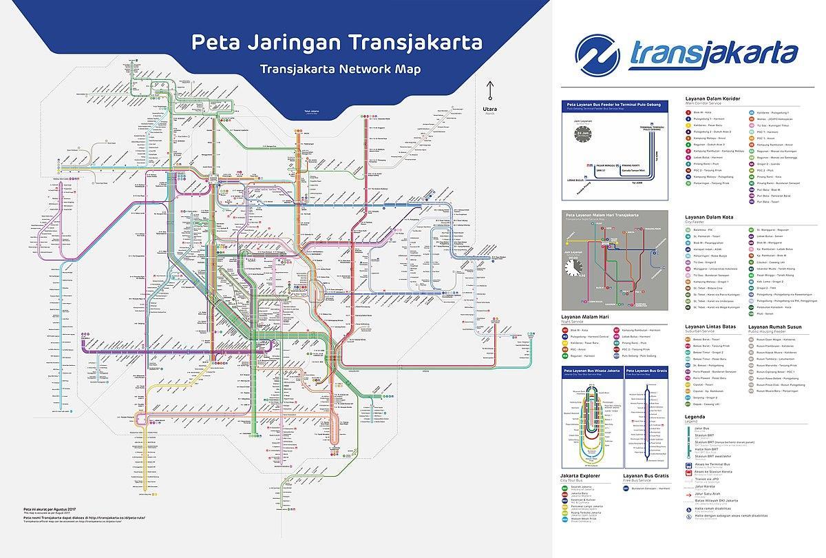 transJakarta trasy mapu