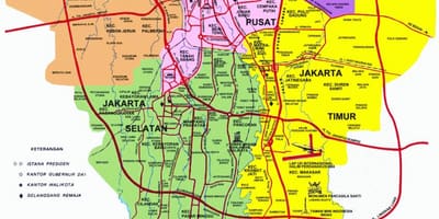 Jakarta turistické atrakcie mapu