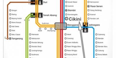 Jakarta železničnú mapu