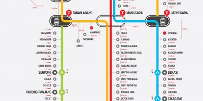 Prímestské linky Jakarta mapu